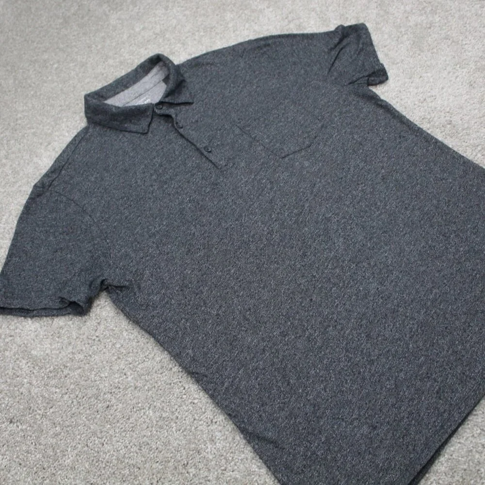 Banana Republic Quick Dry‎ Polo Shirt Mens Large Gray Cotton/Poly S/S Pullover